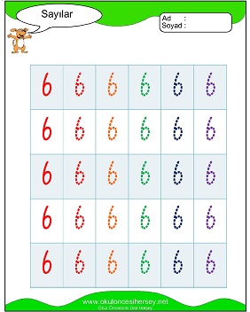 okul öncesi 1 sayısı çizgi çalışması